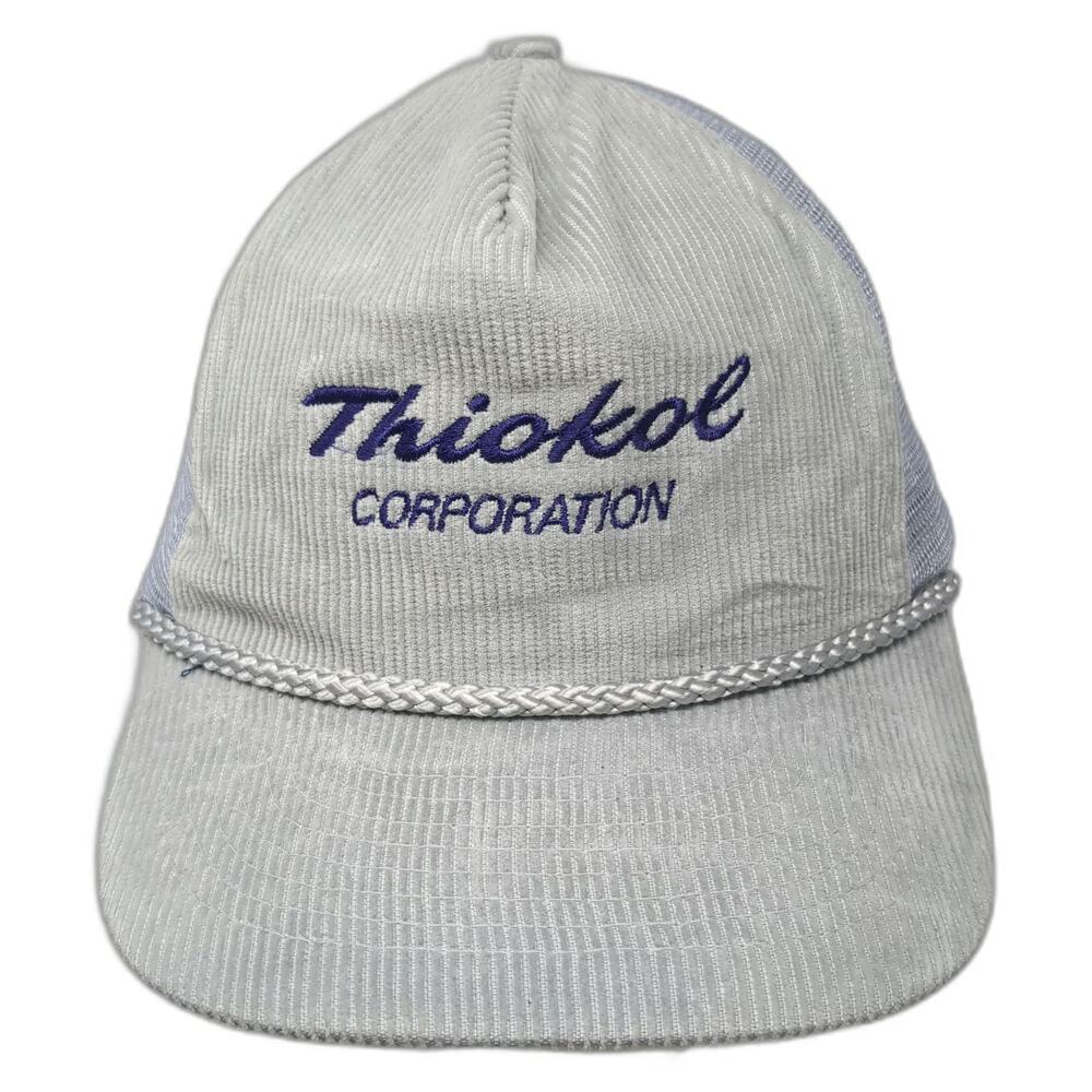 Nissin Thiokol Corporation Trucker Hat Gray One Size Corduroy Rope Snapback